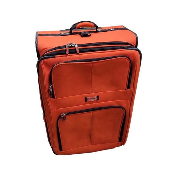 Delsey Chatelet Air 30" Large Rolling Suitcase in Orange and Black (Unisex) - Picture 4 of 6